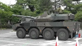 2019 東北道 安達太良SA 自衛隊の移動に逢う 機動戦闘車の給油作業 4K版