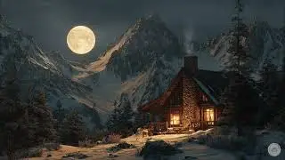 Epic Moon Mountain Cabin 🌕 Deep Sleep, Still Night & Fantasy Moon Ambience | 8 Hours