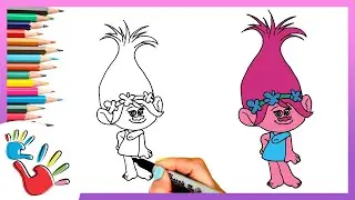 How to Draw Queen Poppy from Trolls | Easy Kids Drawing Tutorial