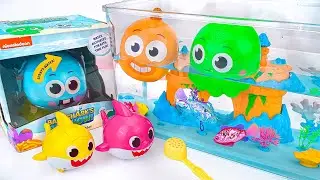 [😽toy asmr😽] ZURU Robo Alive Fish Aquarium Playset & Baby Shark Bath Sprinkler Toys ASMR🦈Review Toys