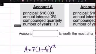 How to Compare Compound Interest Accounts: Lesson 6-3, Example 5 | Math Energy TV