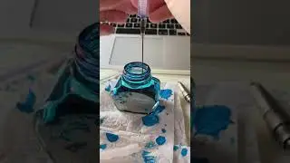 How to refill a fountain pen converter / cartridge using a syringe (when ink is low in the bottle)