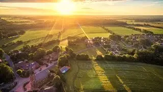 Sonnenaufgang &uuml;ber Dohren, Emsland - Sommer 2016