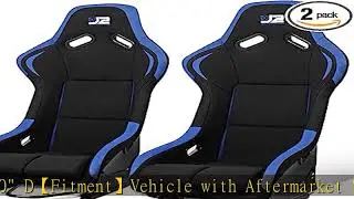 J2 Engineering J2-RS-001-BL Pair of Universal Fixed Position Bucket Racing Seat w/Side Mount Bracke