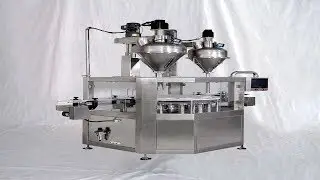 Milk powder cans air washing turning rotary filling vacuum seaming line automatic canning equipment