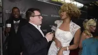 The gorgeous KD Aubert interviewed at Sue Wong Fashion Show