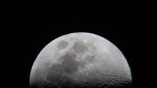 First Quarter Phase of the Moon in 4K