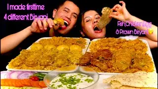 VLOG 95 // CHICKEN BIRYANI, FISH BIRYANI, EGG BIRYANI, PRAWN BIRYANI WITH RAITA, SALAD AND PAPAD