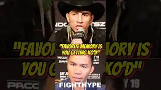 Mario Barrios DISSES Pacquiao; tells him FAVORITE MEMORY of him is GETTING KNOCKED OUT by Marquez