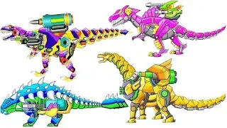 Dinosaur Robot Wars #2: Theropod & Ankylosaurus | Eftsei Gaming