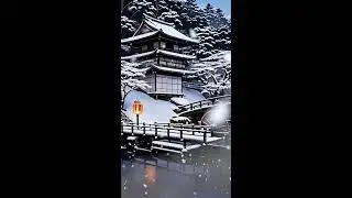 12Hr Zen Sleep Music | Winter Watermill Meditation, Shakuhachi, Temple Bells, Water Sounds | 冬の禅音楽