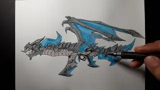 How to draw AK47 Blue Flame Draco cách vẽ AK47 - Free Fire