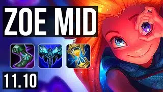 ZOE vs NOCTURNE (MID) | 9/0/13, Legendary, 400+ games | KR Grandmaster | v11.10
