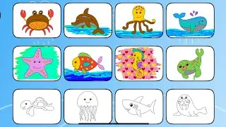 Easy coloring for kids and toddlers, painting using cellphone 🖍️🖍️🙊🐹🐸🐯🦊🐧🐶🐒🐷🦊🐽🙉🐭🐸🪱🦅🦗🐝🕷️🫎🦟🫎🪳🐴🦎🐗🦞🐫🦈🦏🐋🐟🪼