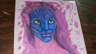 Avatar Neytiri Drawing Oil pastel #Avatar oil pastel drawing