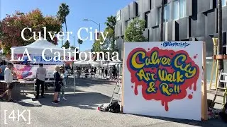 Culver City LA California - Art Walk & Roll Festival - walking tour [4K]