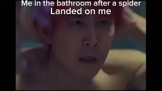 I&rsquo;m scared of spiders landing on me #spiders #gihun #relatable #meme #red #hair #body #handsome #lol