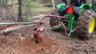 John Deere 5045E Digging Hole In Appalachian Mountains
