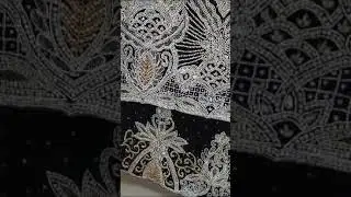 Beaded Designer crystal work George wrapper fabric #georgefabric #africangeorgefabric