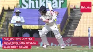 Spot Fybros 'scoring boundaries' during the India - England Test Match