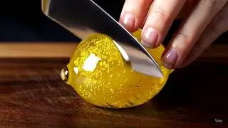8K ASMR Slicing a Glass Lemon | Hyper-Realistic Cutting Sounds & Crystal Visuals