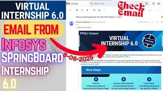 Infosys Springboard Internship Confirmation Mail of Registration📩