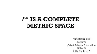 l^infinity is a complete metric space