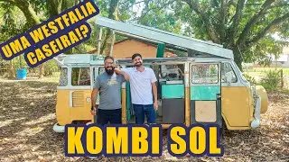 TETO DE CONCRETO?  TOUR na KOMBI HOME SOL! Uma Westfalia feita em casa!
