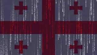 Georgia Flag Matrix Rain Style Digital Stock Illustration | Motion background | Screen Saver