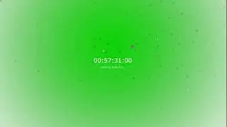 1Hour Timer Count Up 42 Fps Particles Animation - Loop (green screen)
