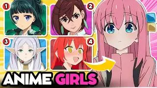 GUESS the ANIME by 4 ANIME GIRLS CHARACTERS 🔥🔍 | ANIME QUIZ