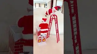 Fun Santa Claus Climbing the Ladder & Chimneys!🎁Santa toys #shortsvideo #christmas #present #santa