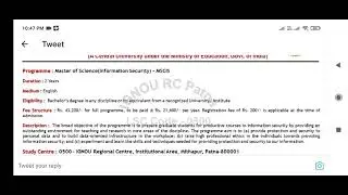 IGNOU Master of Science(Information Security) - MSCIS course