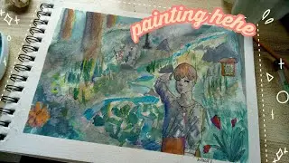 all i do is paint😪 // starting a new sketchbook / watercolor painting