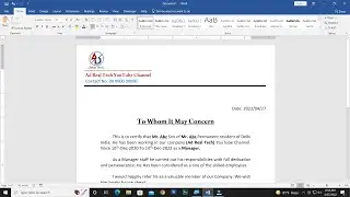 How to Type Letter in Ms Word || Letter Typing Full Process in 1 Video New Idea in Ms Word ||