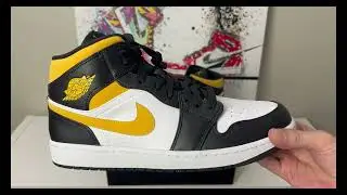Air Jordan 1 Mid White Black Pollen Review!