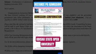 OSOU ADMISSION CONFIRMATION // OSOU DISTANCE PG ADMISSION // ADMISSION CONFIRMATION #OSOU #MA