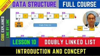 10. LINKED LIST: An introduction to Doubly linked list [ANIMATED] | Data Structure Full Course