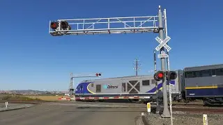 New E-Bell - AMTK CDTX 2104 Capitol Corridor 729 West - Hawkins Rd. Railroad Crossing Vacaville CA