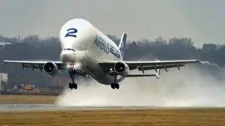 Airbus Beluga A300-600ST - Takeoff at Hamburg Finkenwerder!