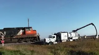 HydroVac Excavation along Rail Road | Fiber Optic Utility Locate