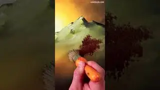 Как нарисовать большую гору при солнечном свете #техникиживописи #акриловаяживопись #легкодляначи...