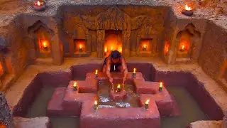 Building Easy Underground House And Mud Slide At The River