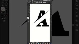 Adobe Illustrator center cut A logo tutorial #logodesignillustrator #shorts