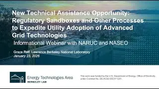 Free TA for Regulatory Sandboxes and Other Innovative Approaches for Advanced Grid Technologies
