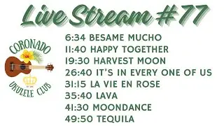 #77 Coronado Ukulele Club live stream practice 11/24/25
