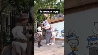 Both Labubu Characters Fighting Over Me?! 😳💖 | Cutest Theme Park Moment! labubu #labubu #shorts