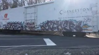 CSX B731 Crossing Hospital Road in Medfield MA (1/16/17) + Stupid Driver