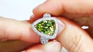 Russian Sphene Ring at 5.85 carats by Kat Florence KF08933