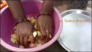 Dhaba Style Aloo Palak on Wood Fire | ढाबा स्टाईल आलू पालक | Calm Silent Village Cooking